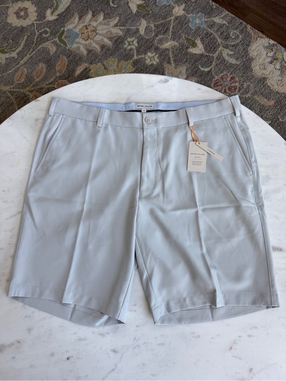 NWT Peter Millar Salem Performance Golf Shorts British Grey 38 9” Inseam